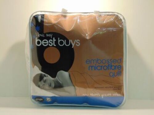 Single Bed Size I Love My Best Buys Embossed Microfibre Quilt