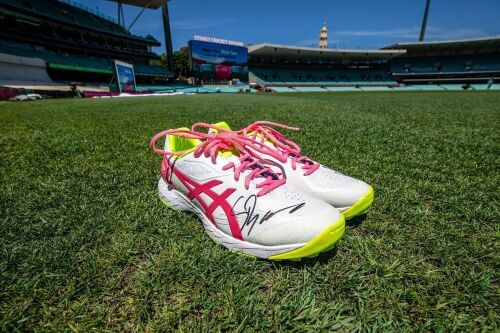 Scott Boland Signed ASICS - Not Out Shoes - NRMA Insurance Pink Test 2023