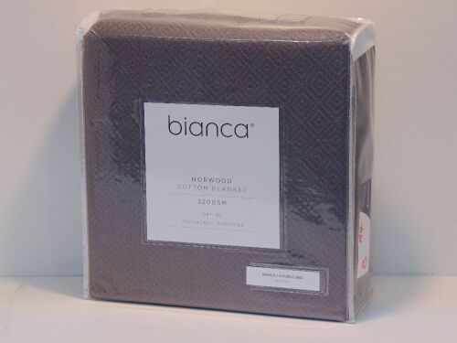 Single/Double Bed Size Bianca Norwood Cotton Blanket 320Gsm 190X230 Cm