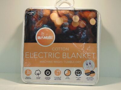 Single Size My Bambi Cotton Electric Fitted Blanket