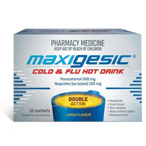 13x Maxigesic Cold and Flu Hot Drink 10 Satchet
