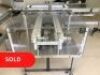*SOLD* Various length plastic slat belt conveyors, 60mm W