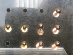 DNL 7x Mixed Rose/Yellow Gold Plated Titanium Flat Back Barbell - 2
