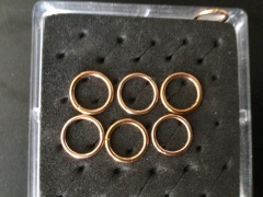 DNL 6x Titannium Fine Rose Gold Toned Closed ring - 10mm - 2