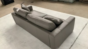 Zara Petite 3 Seater Leather Sofa - 3