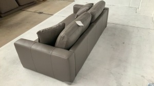 Zara Petite 3 Seater Leather Sofa - 4