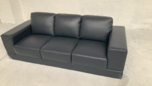 Hudson 3 Seater Leather Sofa - 2