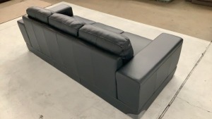Hudson 3 Seater Leather Sofa - 3
