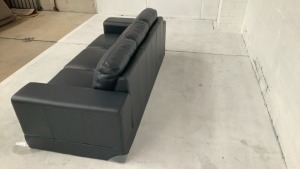 Hudson 3 Seater Leather Sofa - 4