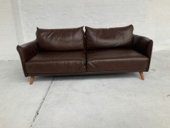 Melbourne 2 Seater Leather Sofa - 2