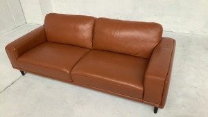 Dane 3 Seater Leather Sofa - 2