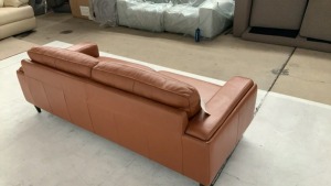 Dane 3 Seater Leather Sofa - 3