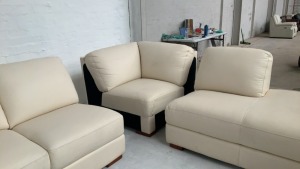 DNL Melbourne 3 Seater Leather Modular Lounge with Chaise - 6