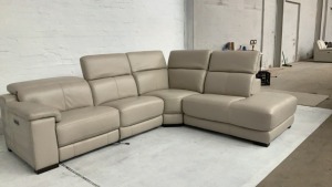 Austin 5 Seater Leather Modular Lounge with Electric Recliner - 3