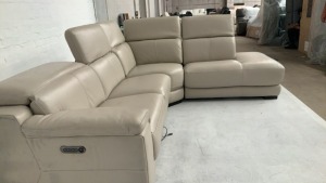 Austin 5 Seater Leather Modular Lounge with Electric Recliner - 4