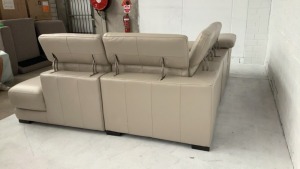 Austin 5 Seater Leather Modular Lounge with Electric Recliner - 5