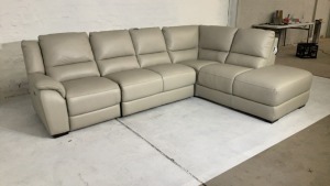 DNL Carlton 5 Seater Leather Modular Lounge - 3