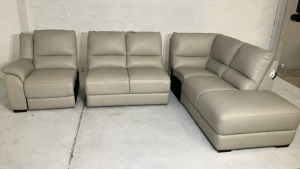 DNL Carlton 5 Seater Leather Modular Lounge - 6