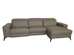 Vitorio 3 Seater Leather Modular Lounge with Chaise - 2
