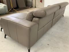 Vitorio 3 Seater Leather Modular Lounge with Chaise - 6
