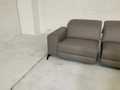 Vitorio 3 Seater Leather Modular Lounge with Chaise - 11