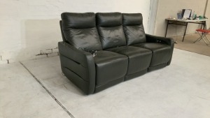 3 Seater Leather Electric Recliner Sofa - 3