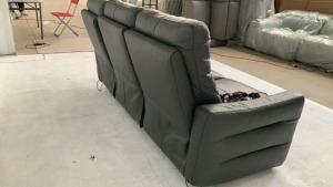 3 Seater Leather Electric Recliner Sofa - 4