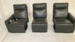 3 Seater Leather Electric Recliner Sofa - 6