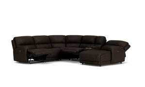 Atlanta 5 Seater Leather Electric Recliner Modular Lounge