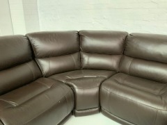 Atlanta 5 Seater Leather Electric Recliner Modular Lounge - 4