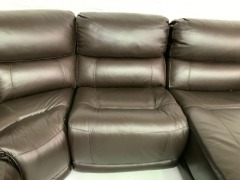 Atlanta 5 Seater Leather Electric Recliner Modular Lounge - 5