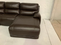 Atlanta 5 Seater Leather Electric Recliner Modular Lounge - 6