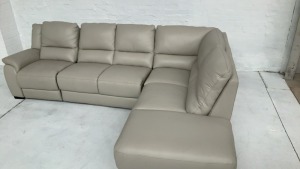 DNL Carlton 5 Seater Leather Modular Lounge with Chaise - 2
