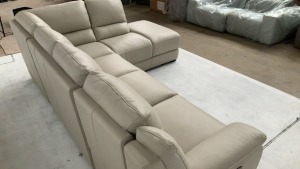DNL Carlton 5 Seater Leather Modular Lounge with Chaise - 5