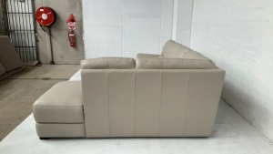 DNL Carlton 5 Seater Leather Modular Lounge with Chaise - 6