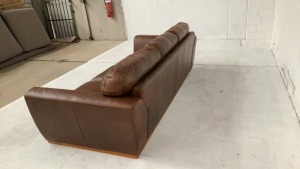 Heston 3 Seater Leather Sofa - 7