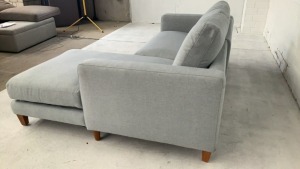 Zara Petite 2 Seater Fabric Modular Lounge with Right Arm Facing Chaise - 6