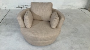 DNL Snuggle Petite Swivel Fabric Armchair - 2