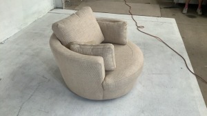 DNL Snuggle Petite Swivel Fabric Armchair - 3