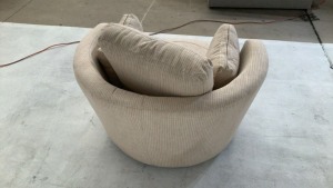 DNL Snuggle Petite Swivel Fabric Armchair - 4