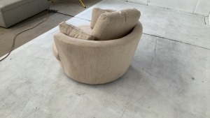 DNL Snuggle Petite Swivel Fabric Armchair - 5
