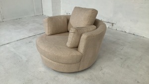DNL Snuggle Petite Swivel Fabric Armchair - 6