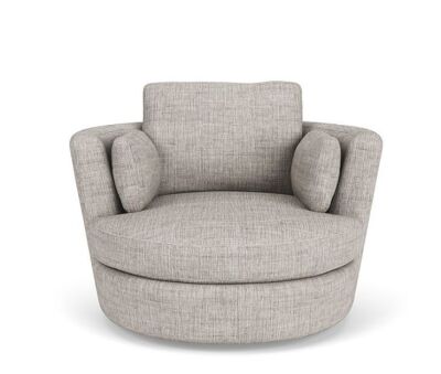 Snuggle Petite Swivel Fabric Armchair