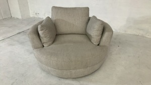 Snuggle Petite Swivel Fabric Armchair - 2