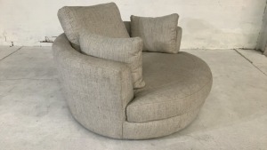 Snuggle Petite Swivel Fabric Armchair - 3