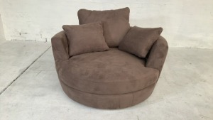 Snuggle Swivel Fabric Armchair - 2