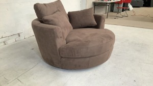 Snuggle Swivel Fabric Armchair - 3