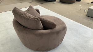 Snuggle Swivel Fabric Armchair - 4