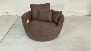 Snuggle Swivel Fabric Armchair - 3