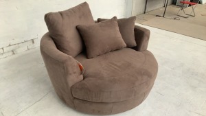 Snuggle Swivel Fabric Armchair - 4